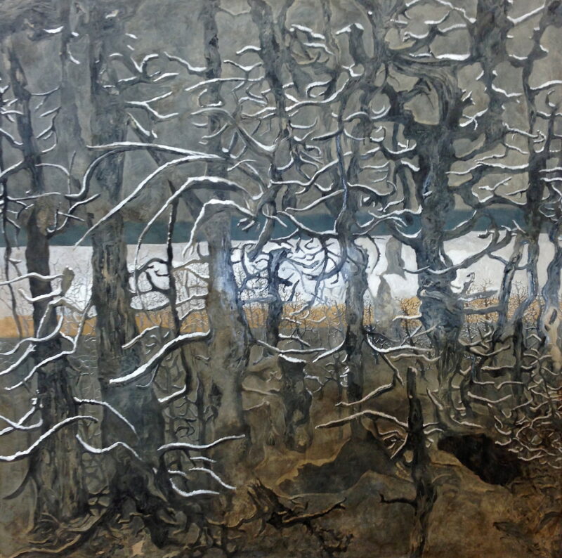 A la caida del dia, 2013. Acrylic on canvas by Jorge Castillo.