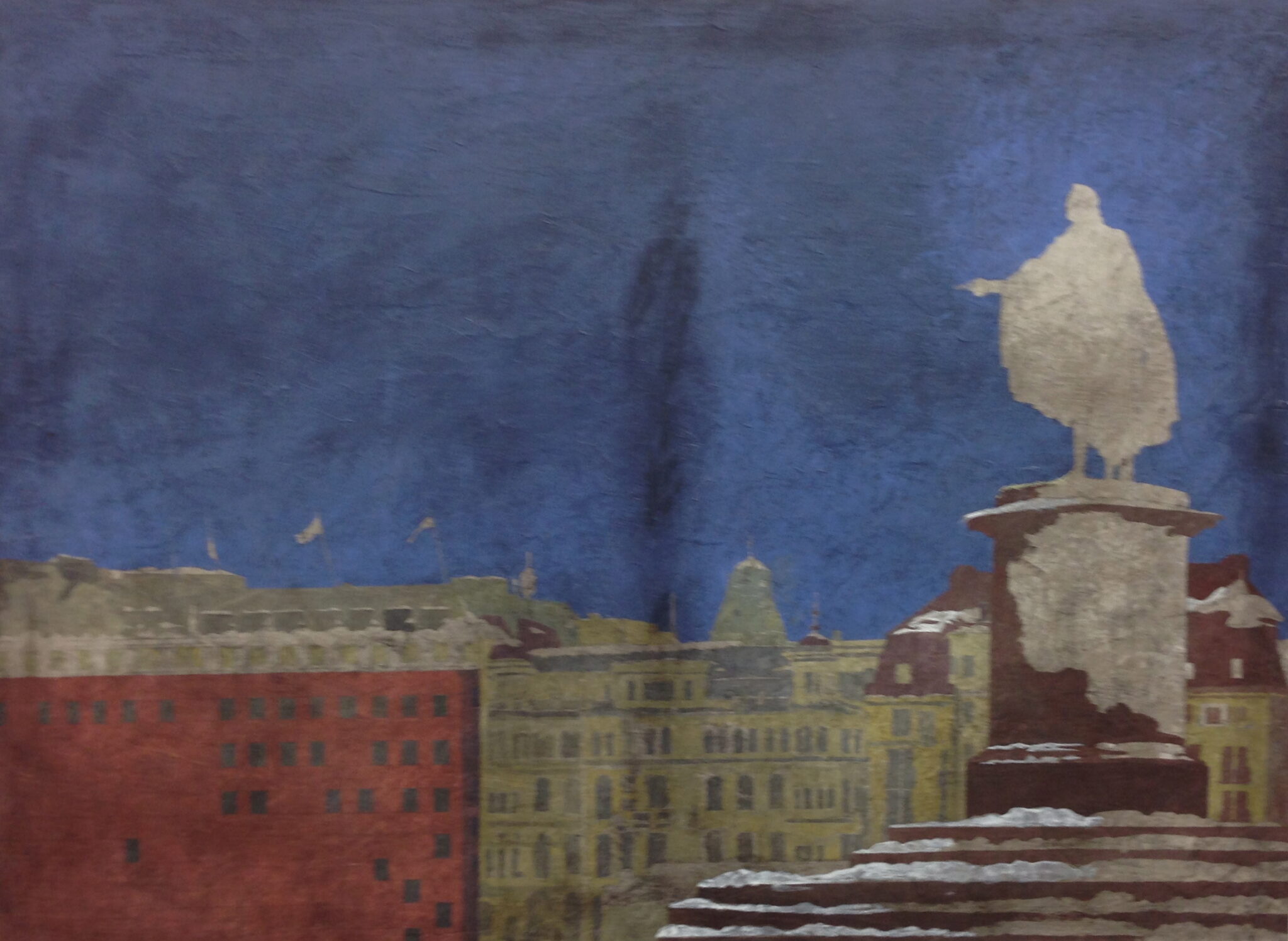 Dialogo nocturno, 2013. Acrylic on canvas by Jorge Castillo.