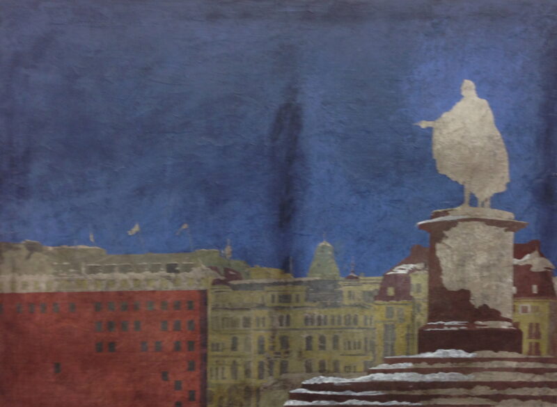 Dialogo nocturno, 2013. Acrylic on canvas by Jorge Castillo.
