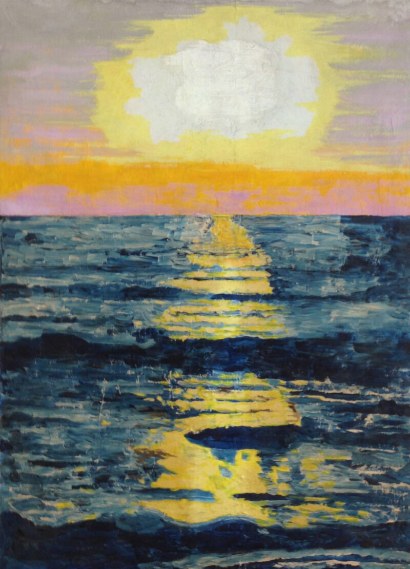 El sol sagrado, 2013. Acrylic on canvas by Jorge Castillo.