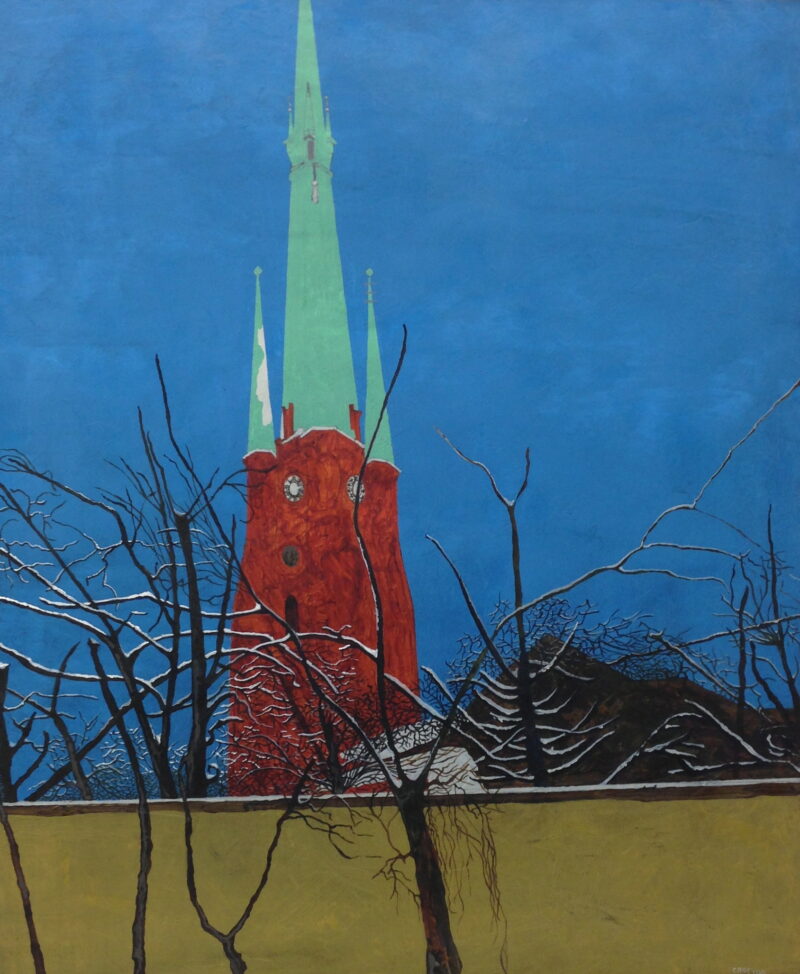 Johanneskyrkan, 2013. Acrylic on canvas by Jorge Castillo.