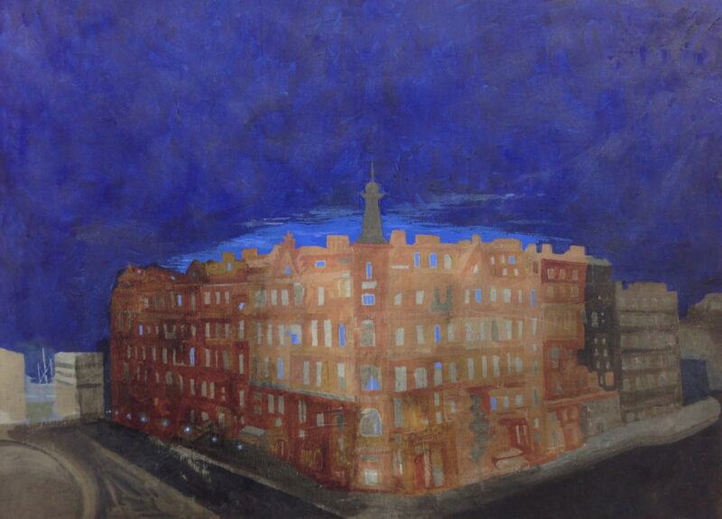 La casa de los ojos azules, 2013. Acrylic on canvas by Jorge Castillo.