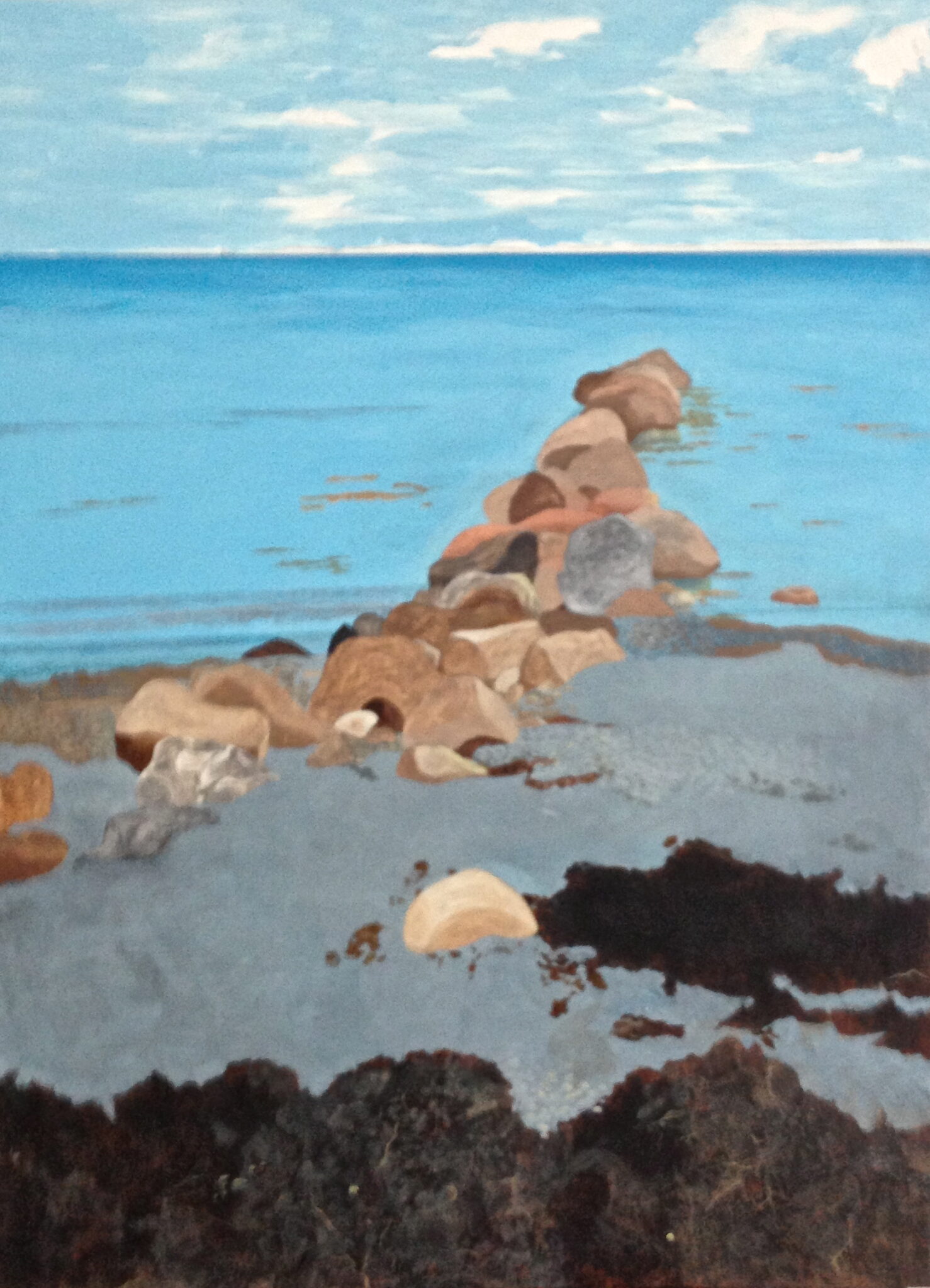 La playa, 2013. Acrylic on canvas by Jorge Castillo.