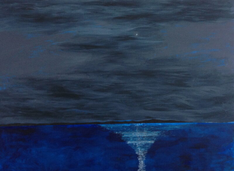 Noche fria de cristal, 2013. Acrylic on canvas by Jorge Castillo.