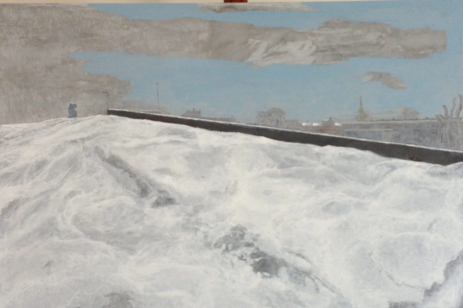 Stadsmotiv, 2013. Acrylic on canvas by Jorge Castillo.