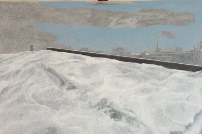 Stadsmotiv, 2013. Acrylic on canvas by Jorge Castillo.