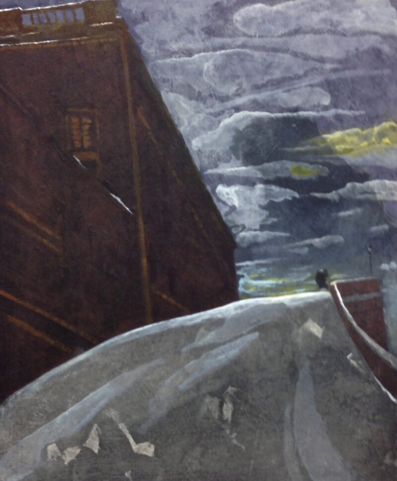Subida a la noche, 2013. Acrylic on canvas by Jorge Castillo.