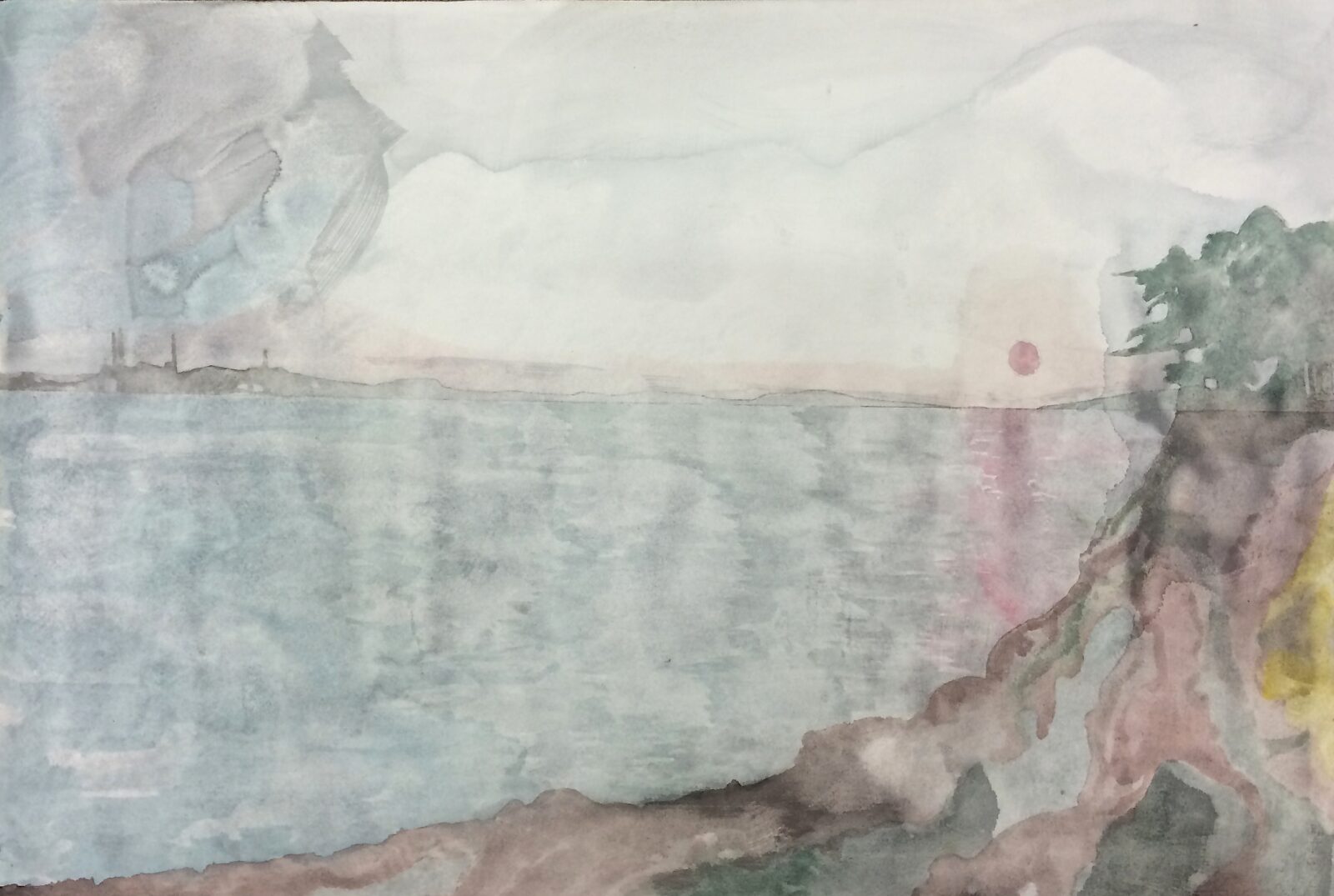 Perfil de Dinamarca, 2014. Watercolour on paper by Jorge Castillo.