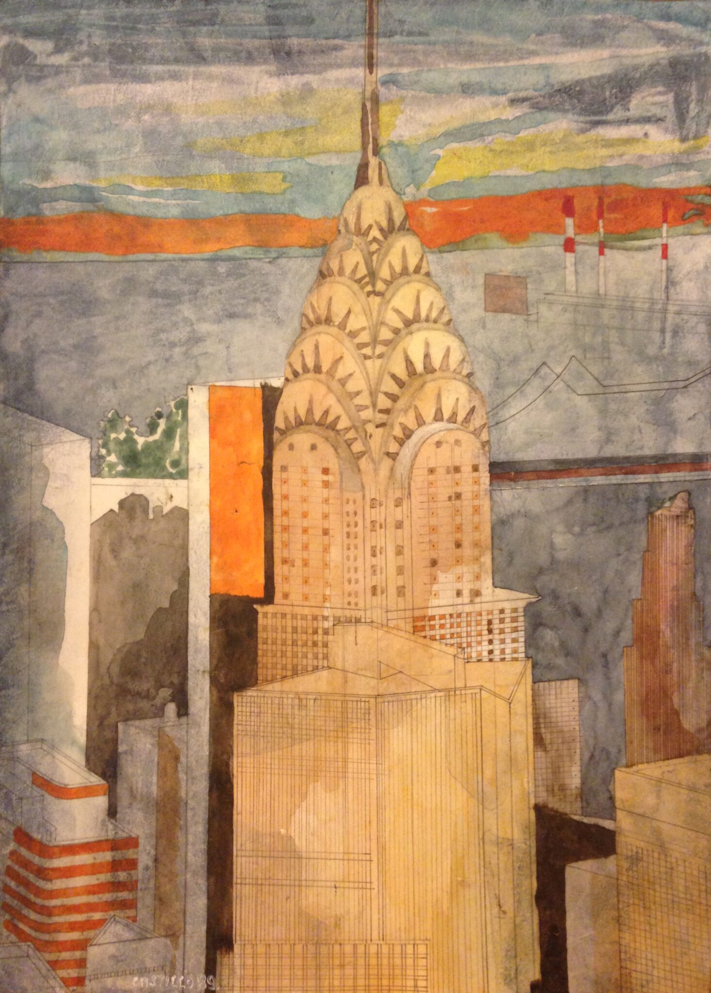 La bella dama, 1980. Acrylic and pencil on paper by Jorge Castillo.