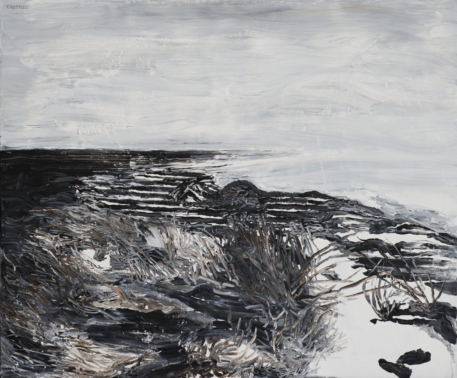 El mar desolado, 2014. Acrylic on canvas by Jorge Castillo.