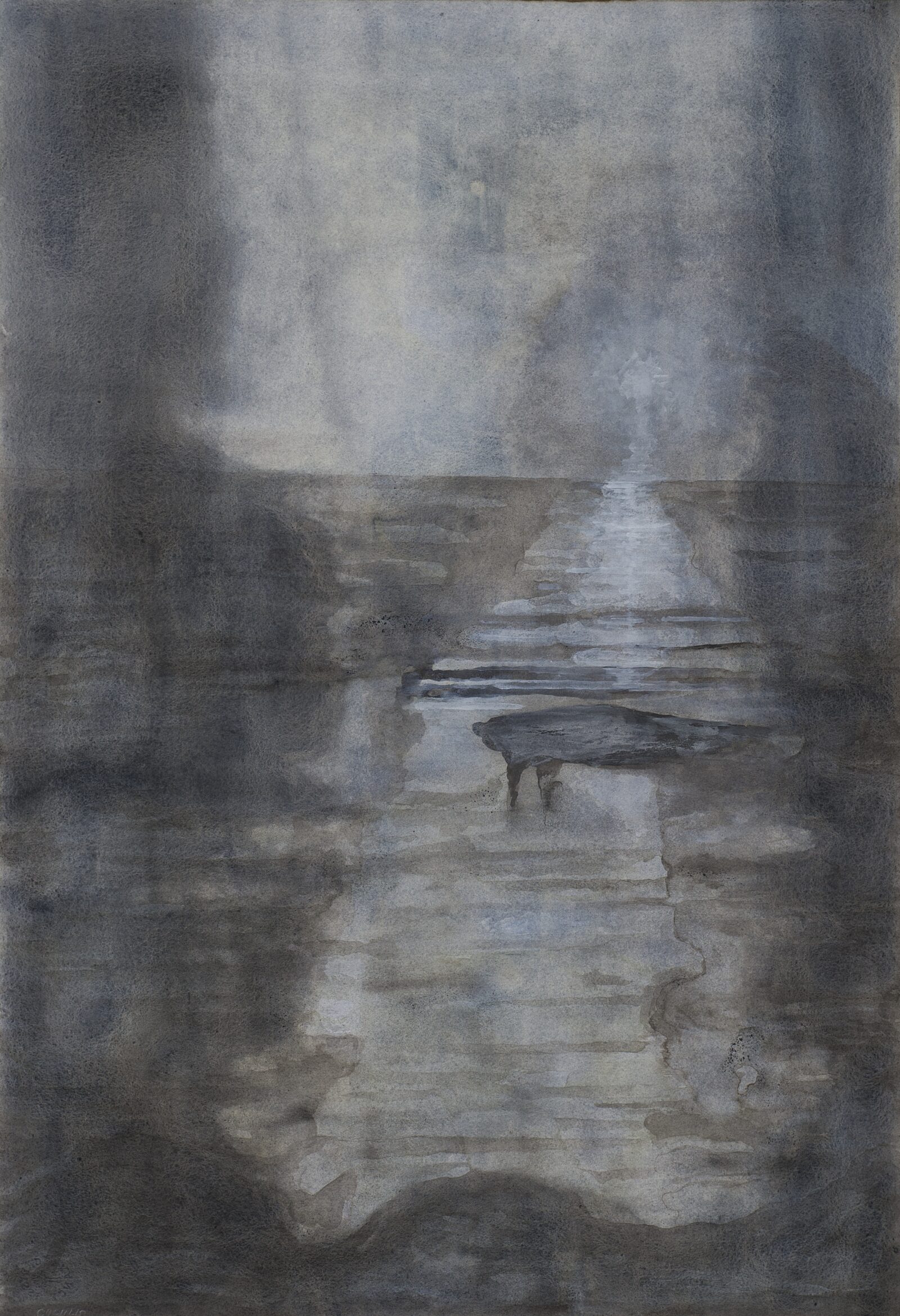 El Ocaso, 2014. Watercolour on paper by Jorge Castillo.