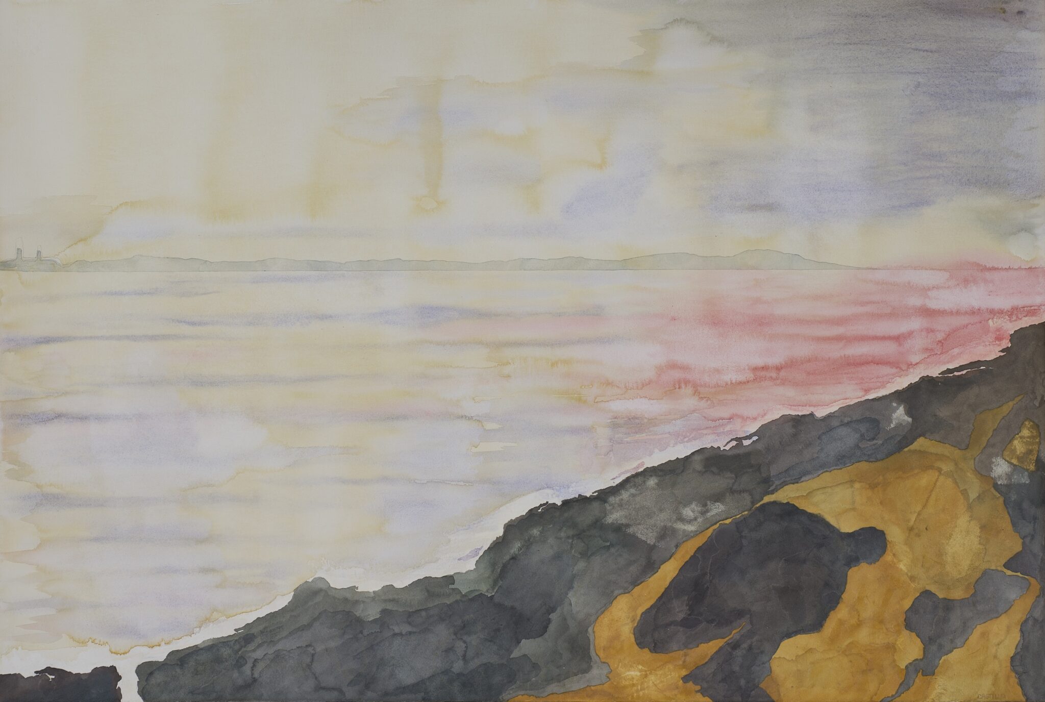 Gravarliden, el estrecho, 2014. Watercolour on paper by Jorge Castillo.