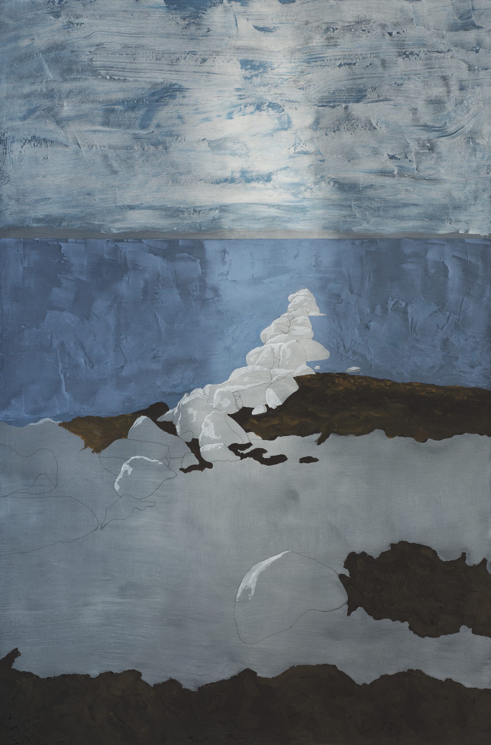 Piedras, 2014. Acrylic on canvas by Jorge Castillo.